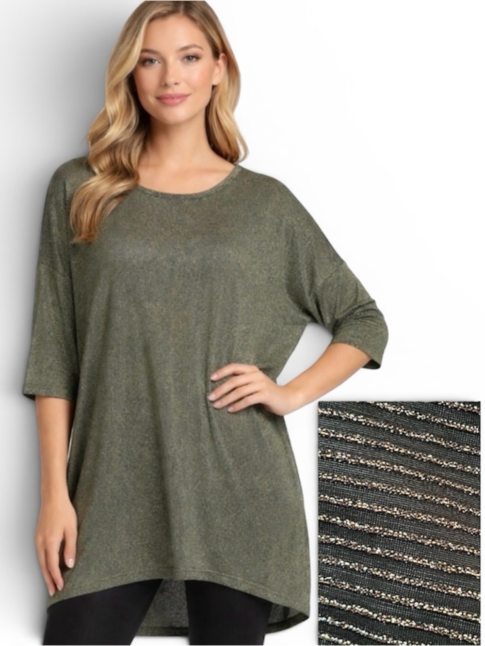 LuLaRoe Irma Ribbed Tunic in Metallic Bronze Size XL (generous fit) CYA